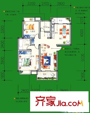 雅和居戶(hù)型圖文雅軒A201 2室2廳2衛(wèi)1廚