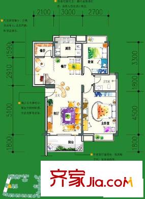 雅和居戶(hù)型圖馨雅軒B201 2室2廳1衛(wèi)1廚