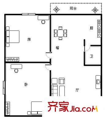 福田家園 2室 戶型圖