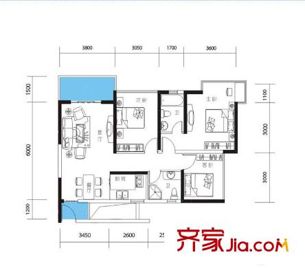 米蘭小區(qū) 3室