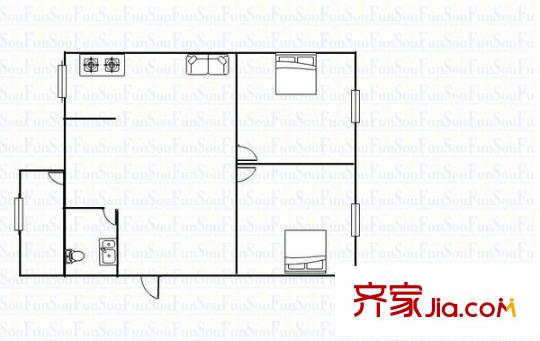 中鼎城市花園 2室 戶(hù)型圖