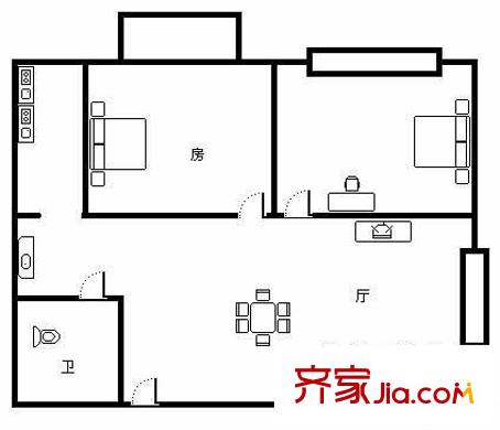 金都新巢時代 2室 戶型圖