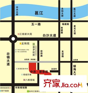 中房碧翠園交通圖區(qū)位圖
