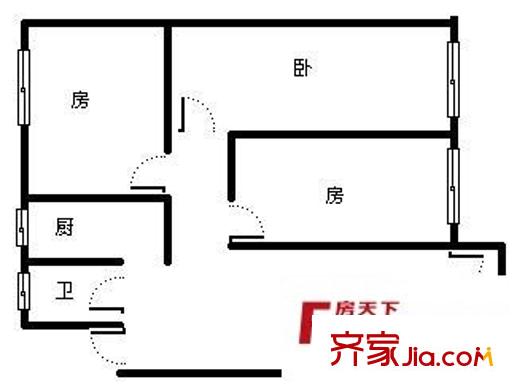 衡陽西路小區(qū)戶型圖衡陽新居（住宅） 3室 戶型圖 3室2廳1衛(wèi)1廚