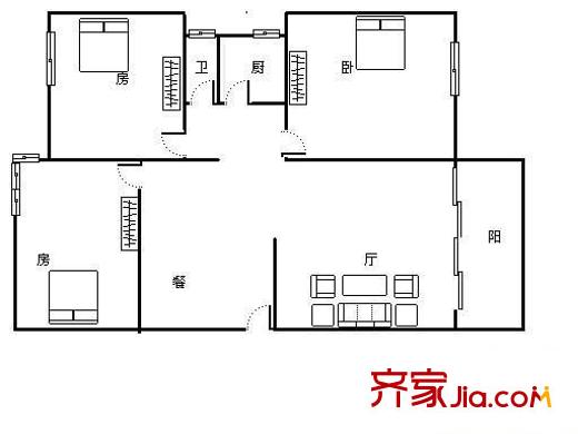 新園居 3室 戶型圖