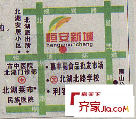 恒安新城交通圖
