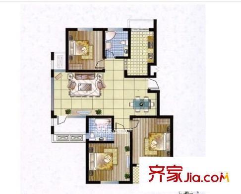 桂錦苑 3室 戶型圖