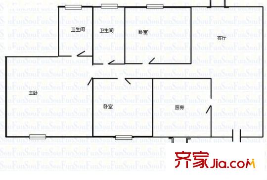 桂錦苑 3室 戶型圖
