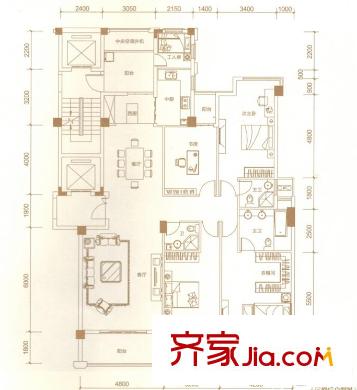 盛天香墅住宅戶型圖盛天香墅 5室2廳3衛(wèi)2廚