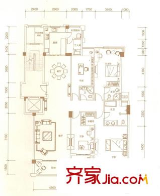 盛天香墅住宅戶型圖盛天香墅 5室2廳3衛(wèi)1廚