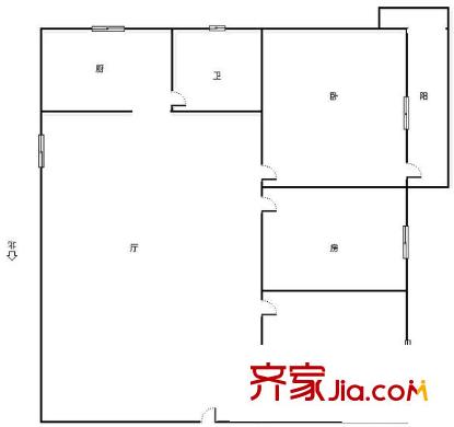 海關南湖宿舍 3室 戶型圖