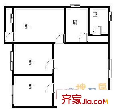 廣西水電工程局大院戶型圖403242212300 3室1廳1衛(wèi)1廚