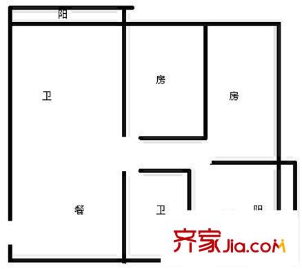秋月藍(lán)灣 2室 戶型圖