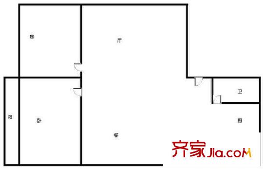 中鼎城市花園 2室 戶(hù)型圖