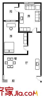 中鼎城市花園 2室 戶(hù)型圖