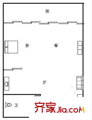 金都新巢時代 1室 戶型圖