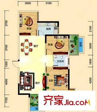 港保苑8#03戶型 3室2廳2衛(wèi)1廚