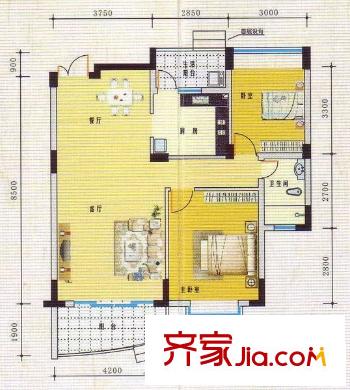 中房碧翠園 2室 戶型圖