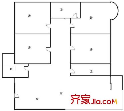 南寧 廣西水利電業(yè)集團宿舍 4室 戶型圖