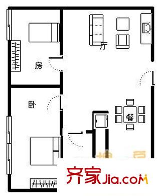 金湖灣小區(qū) 2室 戶型圖