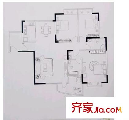 測繪局宿舍 3室 戶型圖