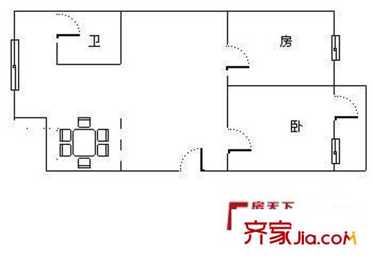 測(cè)繪局宿舍 2室 戶(hù)型圖