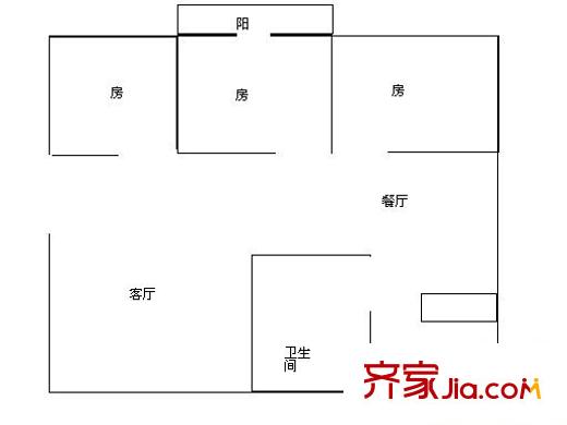 測繪局宿舍 3室 戶型圖