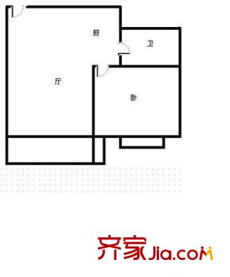 桂錦苑 1室 戶型圖