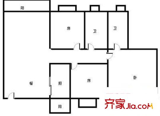 桂錦苑 3室 戶型圖