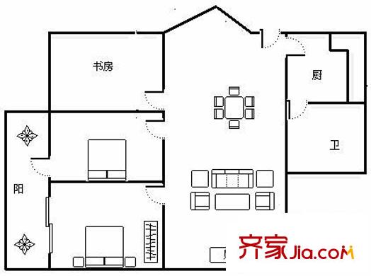 建政小區(qū) 3室 戶型圖
