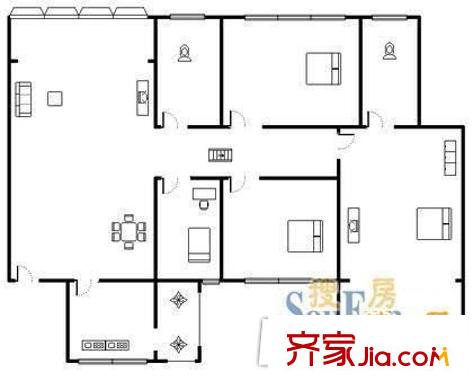 南寧 恒安新城 4室 戶型圖
