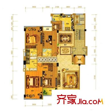盛天香墅住宅戶型圖盛天香墅 4室2廳3衛(wèi)1廚