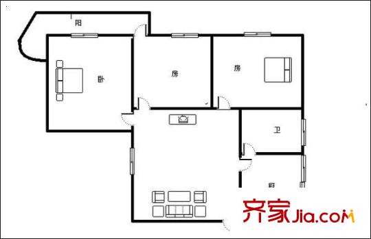 海關南湖宿舍 3室 戶型圖