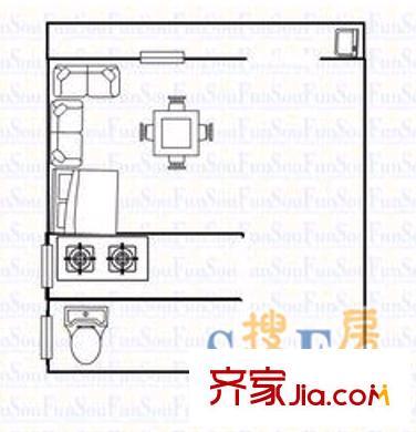 振寧商廈 1室 戶型圖