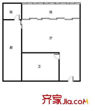 振寧商廈 1室 戶型圖