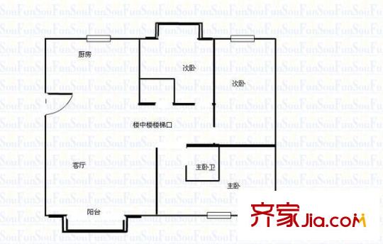 翠竹小區(qū) 5室 戶型圖