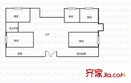 翠竹小區(qū) 5室 戶型圖