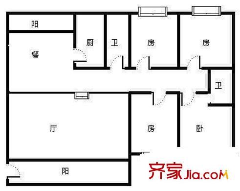 翠竹小區(qū) 4室 戶型圖