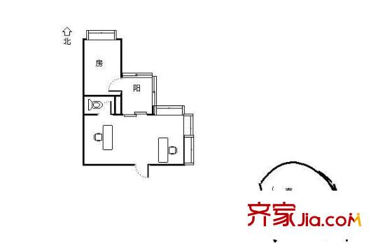 昊壯南湖西岸 1室 戶型圖