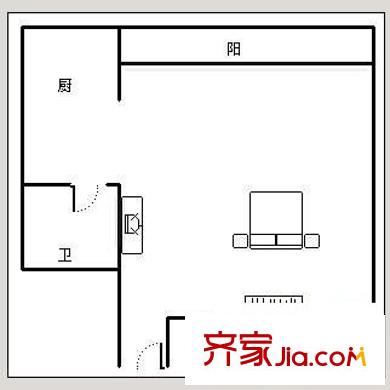 錦光花苑 1室 戶型圖