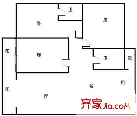 翠嶺居 3室 戶型圖