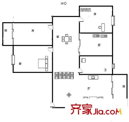 三元苑 3室 戶型圖