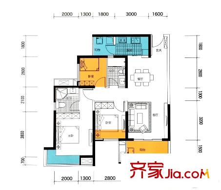 華潤二十四城15、17-18#03/05戶型16#05/06戶型 3室2廳2衛(wèi)1廚