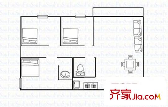 東葛路星和園 3室 戶型圖