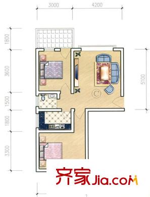 麗江花園戶型圖1是1廳1衛(wèi) 3室1廳1衛(wèi)1廚