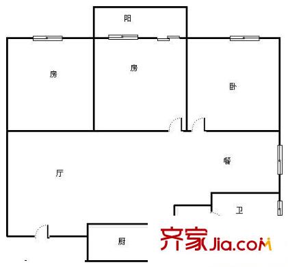 銀達(dá)花園 3室 戶型圖