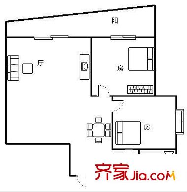錦光花苑 2室 戶型圖