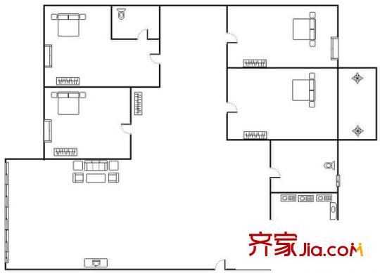麗江花園 4室 戶型圖