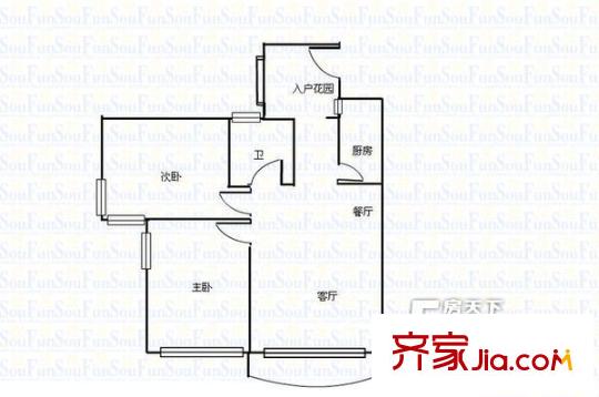 潤園?尚都戶型圖南寧 潤園尚都 2室 戶型圖 2室2廳1衛(wèi)1廚