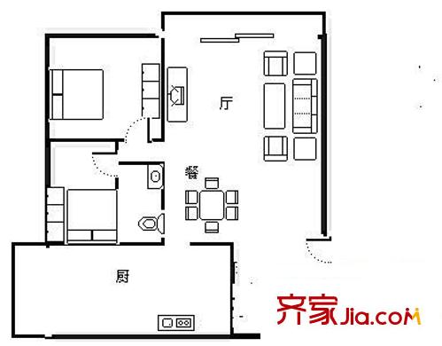 潤園?尚都戶型圖潤園尚都 1室 戶型圖 1室1廳1衛(wèi)1廚